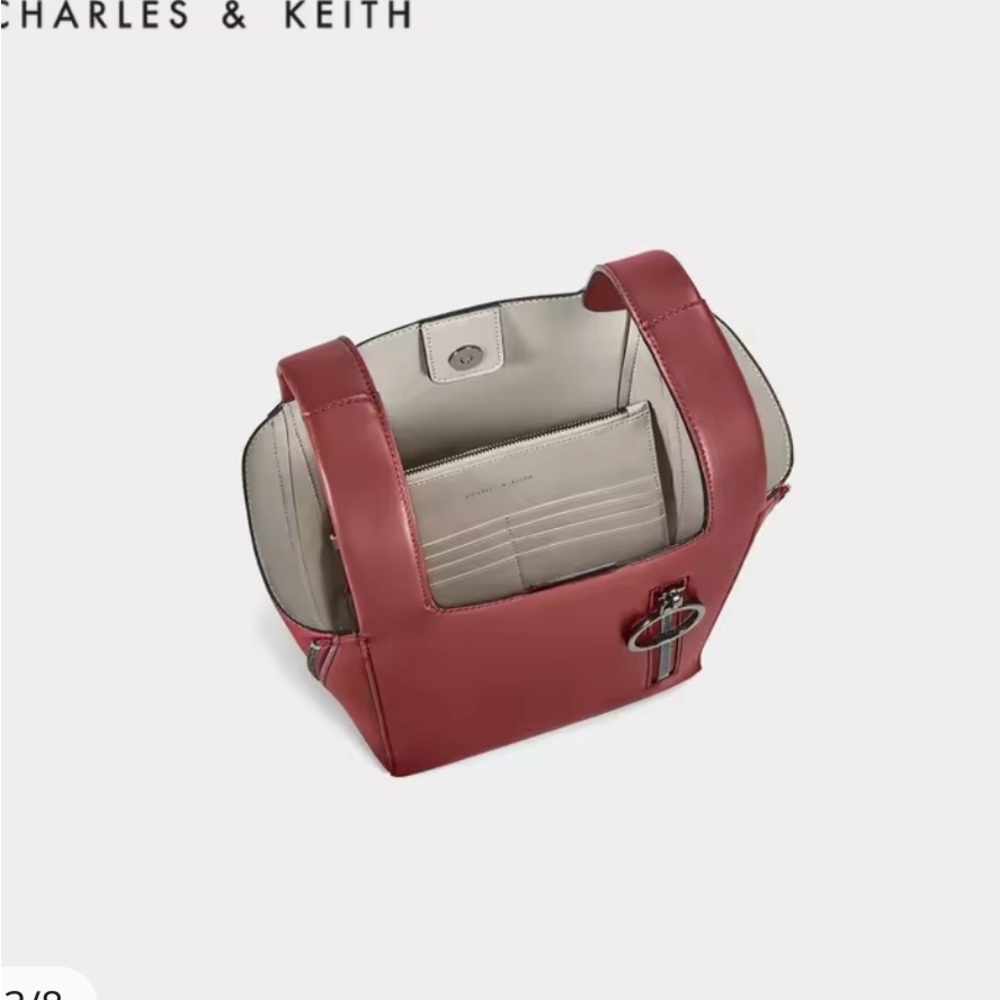 Charles Keith Bordeaux Tote Bag  EUC - Picture 7 of 11